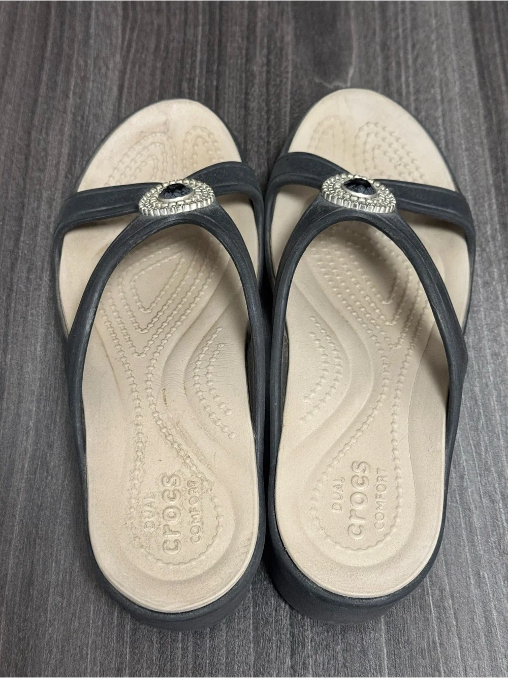 Crocs Women's Black Wedge Sandals size 6